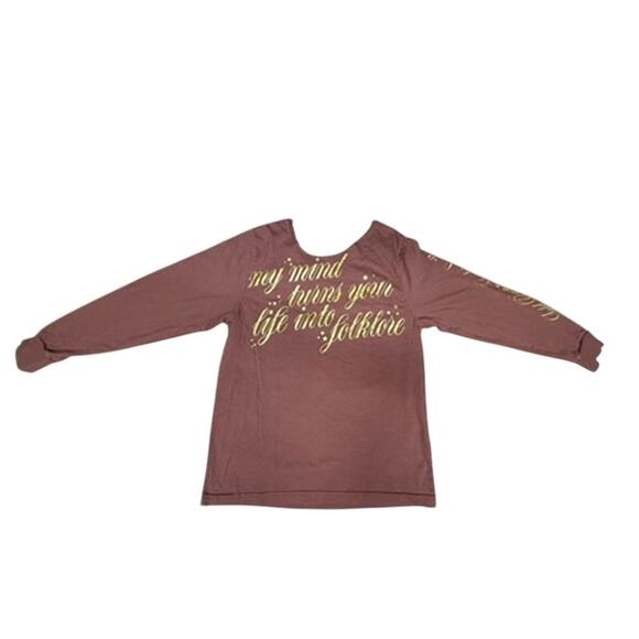 "Taylor Swift" CUT OFF COLLAR Long Sleeve Gold Rush T-Shirt Tour Concert Folk - Picture 6 of 10